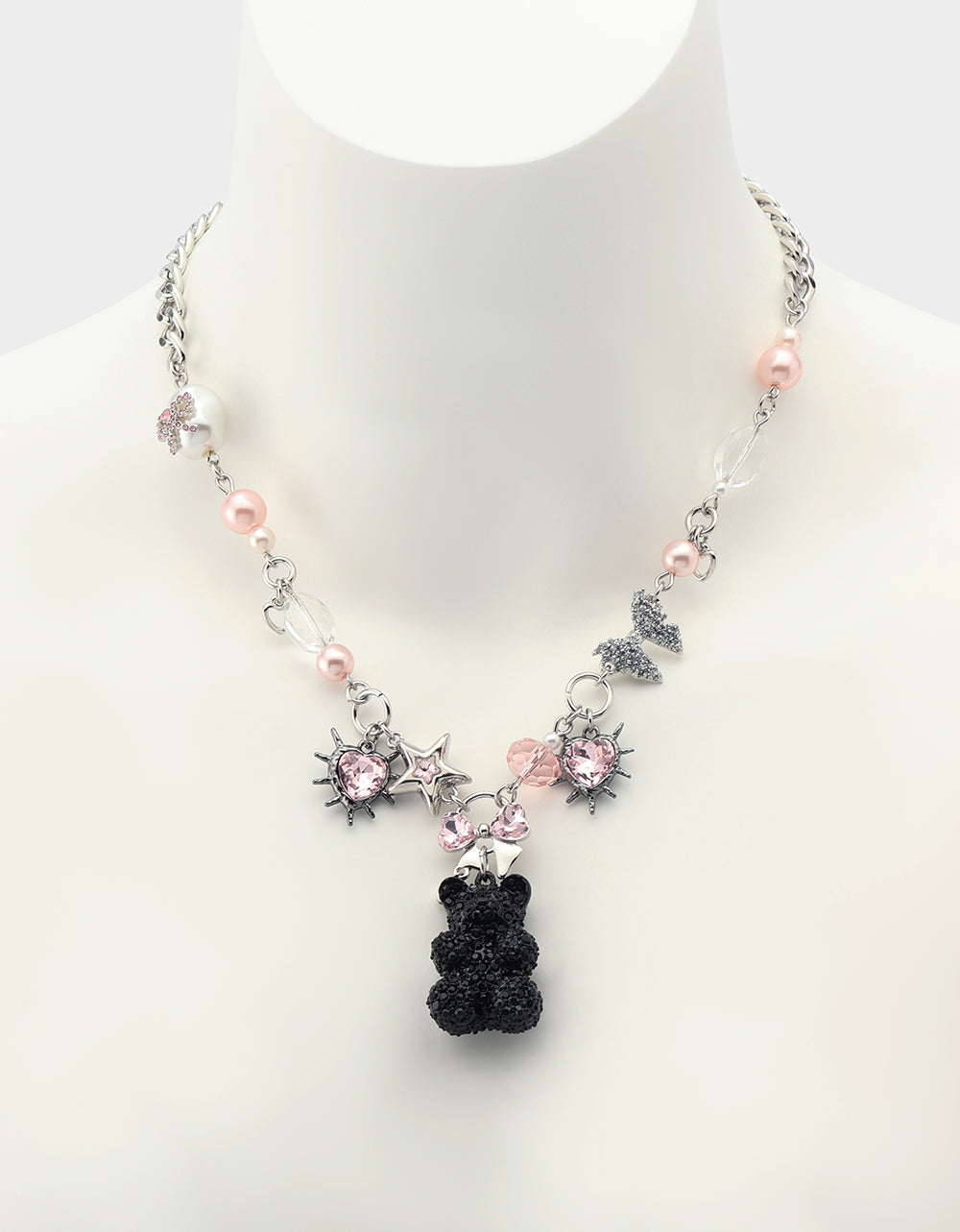 BEAR CHARM FRONTAL NECKLACE MULTI - JEWELRY - Betsey Johnson