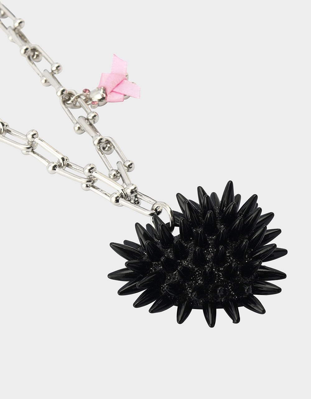 SPIKY HEART PENDANT NECKLACE BLACK - view 3