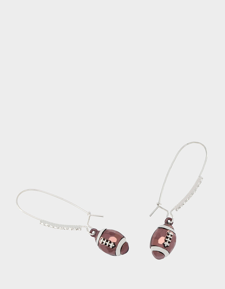 FOOTBALL DROP EARRINGS BROWN - JEWELRY - Betsey Johnson