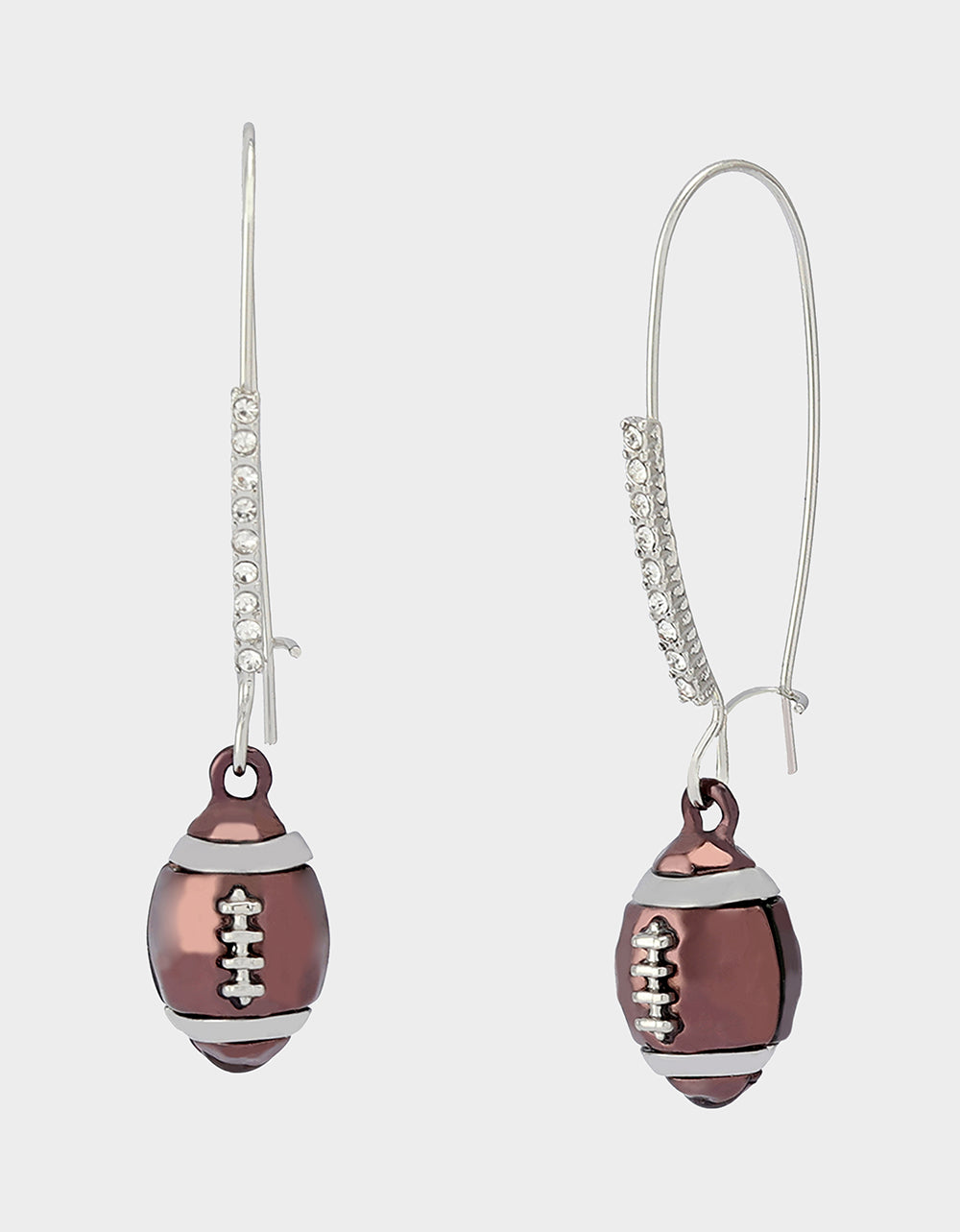 FOOTBALL DROP EARRINGS BROWN - JEWELRY - Betsey Johnson