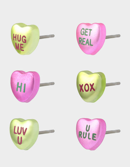 POPULAR HEARTS STUD SET MULTI - JEWELRY - Betsey Johnson