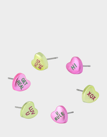 POPULAR HEARTS STUD SET MULTI - JEWELRY - Betsey Johnson