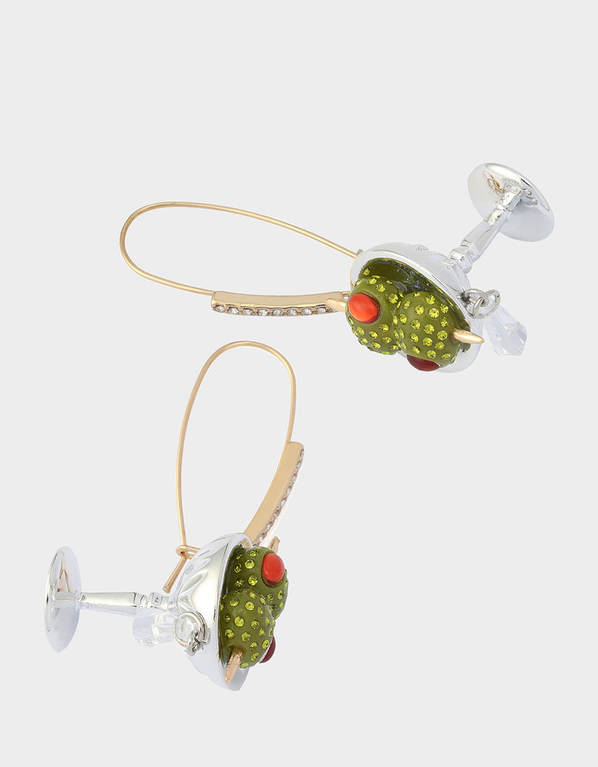 MARTINI DROP EARRINGS GREEN - JEWELRY - Betsey Johnson