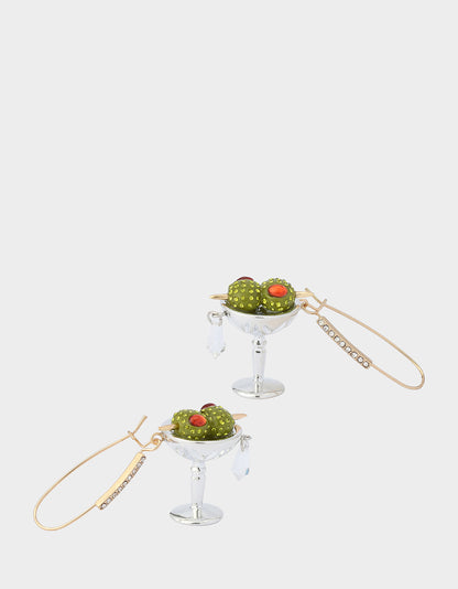 MARTINI DROP EARRINGS GREEN - JEWELRY - Betsey Johnson
