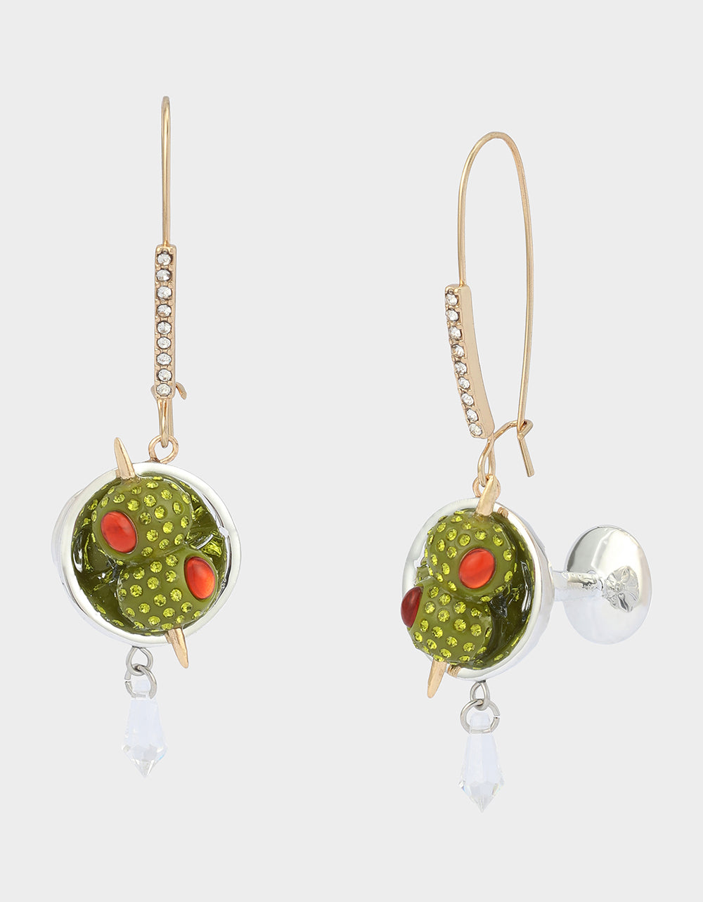 MARTINI DROP EARRINGS GREEN - JEWELRY - Betsey Johnson