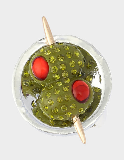 MARTINI COCKTAIL RING GREEN - JEWELRY - Betsey Johnson
