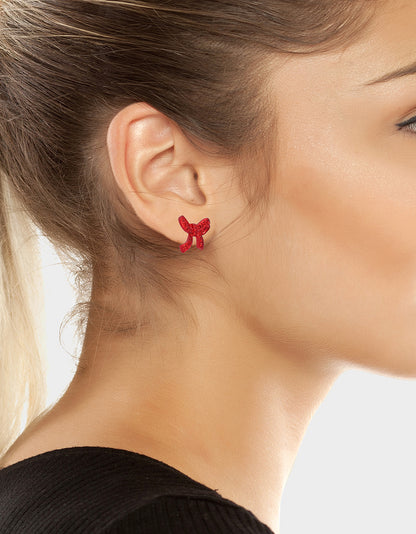 BOW STUD EARRINGS RED - JEWELRY - Betsey Johnson