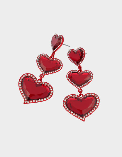 LOVE SPELL DROP EARRINGS RED - JEWELRY - Betsey Johnson