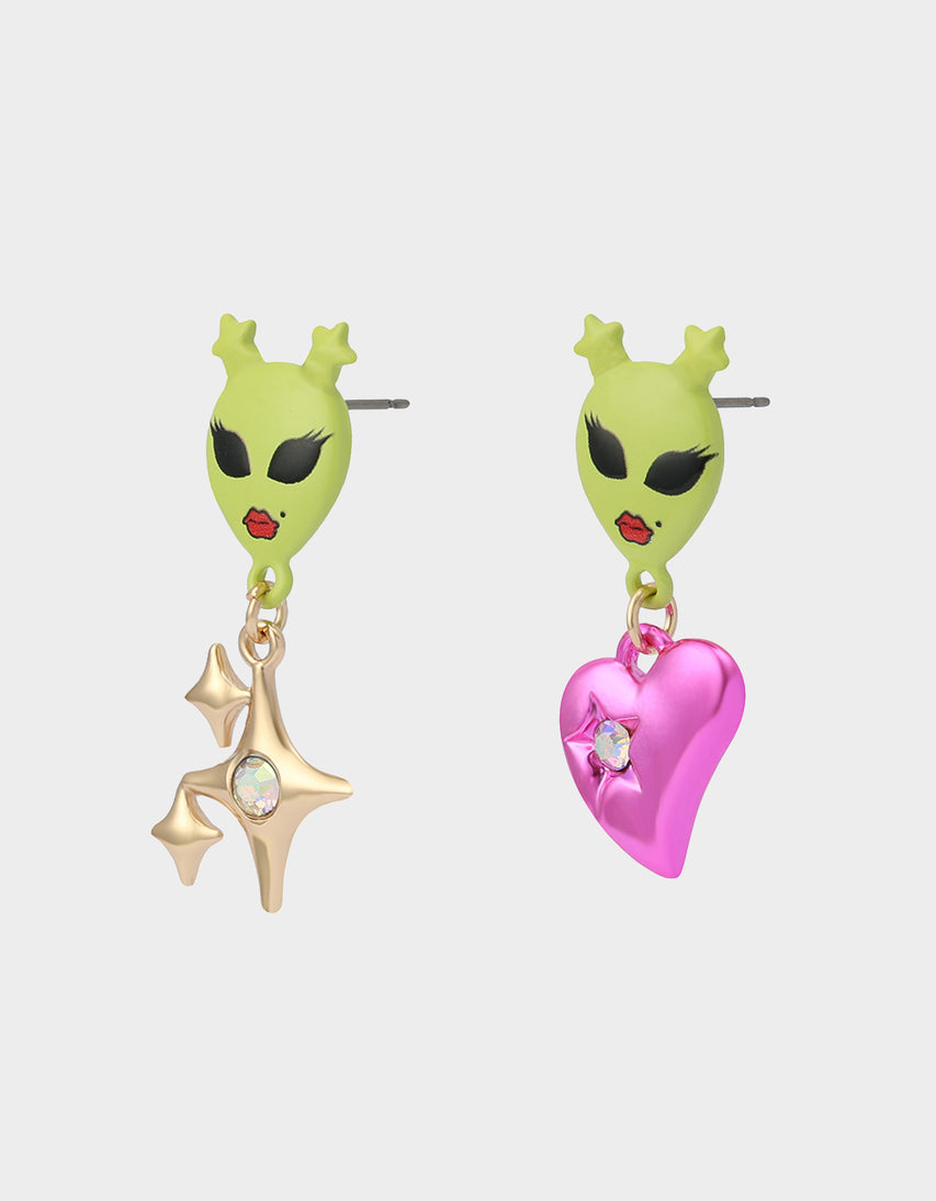ALIEN MISMATCH DROP EARRINGS MULTI - JEWELRY - Betsey Johnson