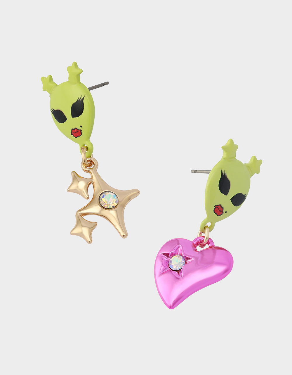 ALIEN MISMATCH DROP EARRINGS MULTI - JEWELRY - Betsey Johnson