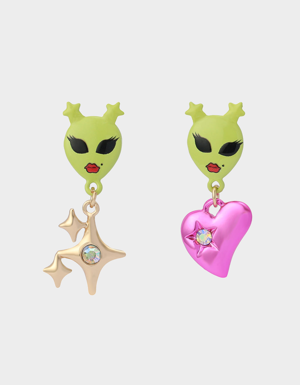 ALIEN MISMATCH DROP EARRINGS MULTI - JEWELRY - Betsey Johnson