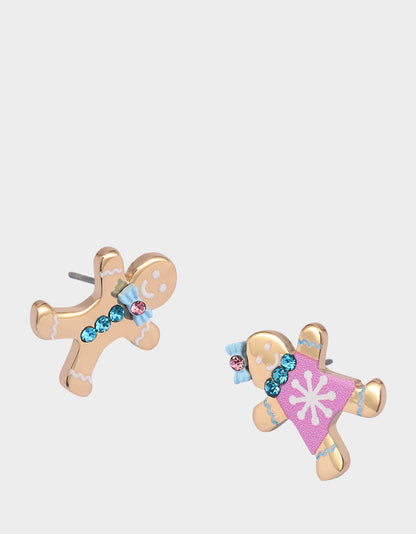 SANTA BABY GINGERBREAD STUD EARRINGS MULTI