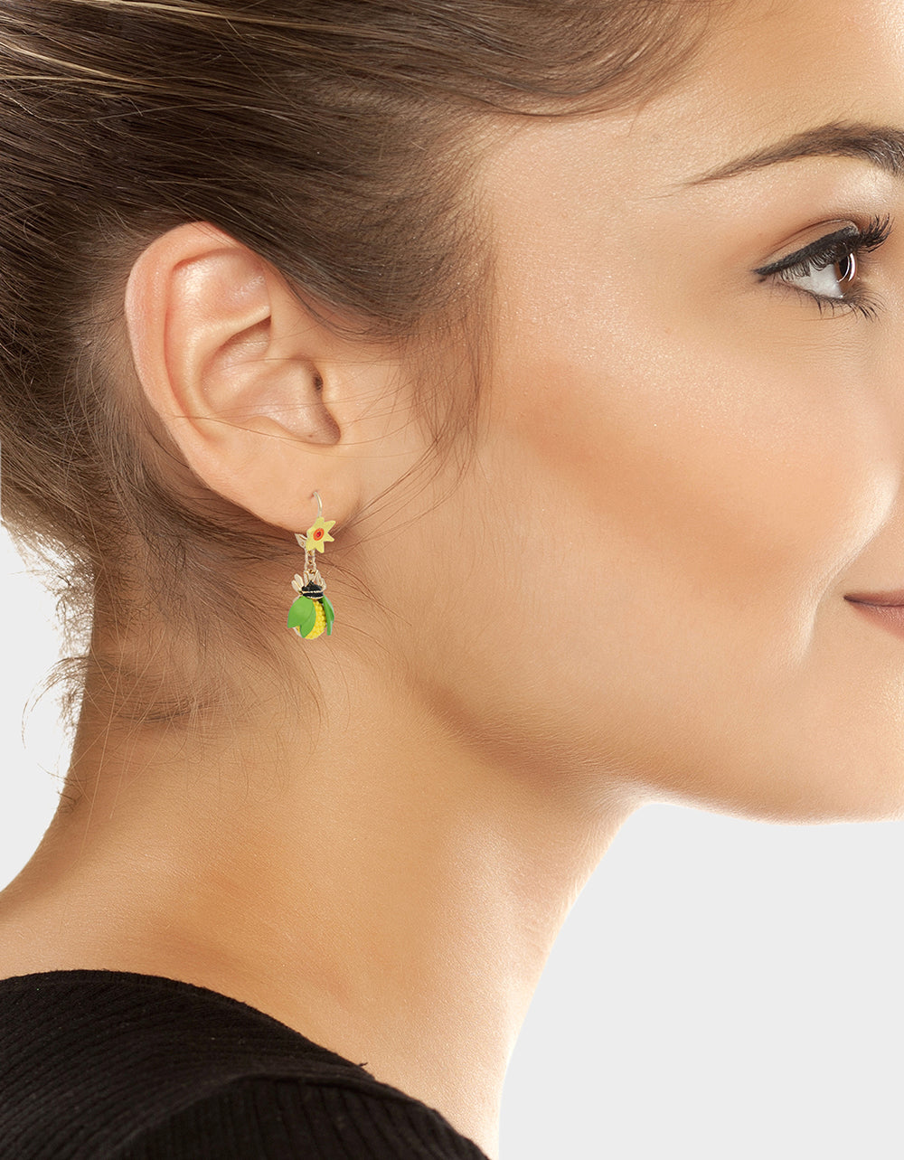 BEE FLOWER LEVER BACK EARRINGS YELLOW - JEWELRY - Betsey Johnson - view 4