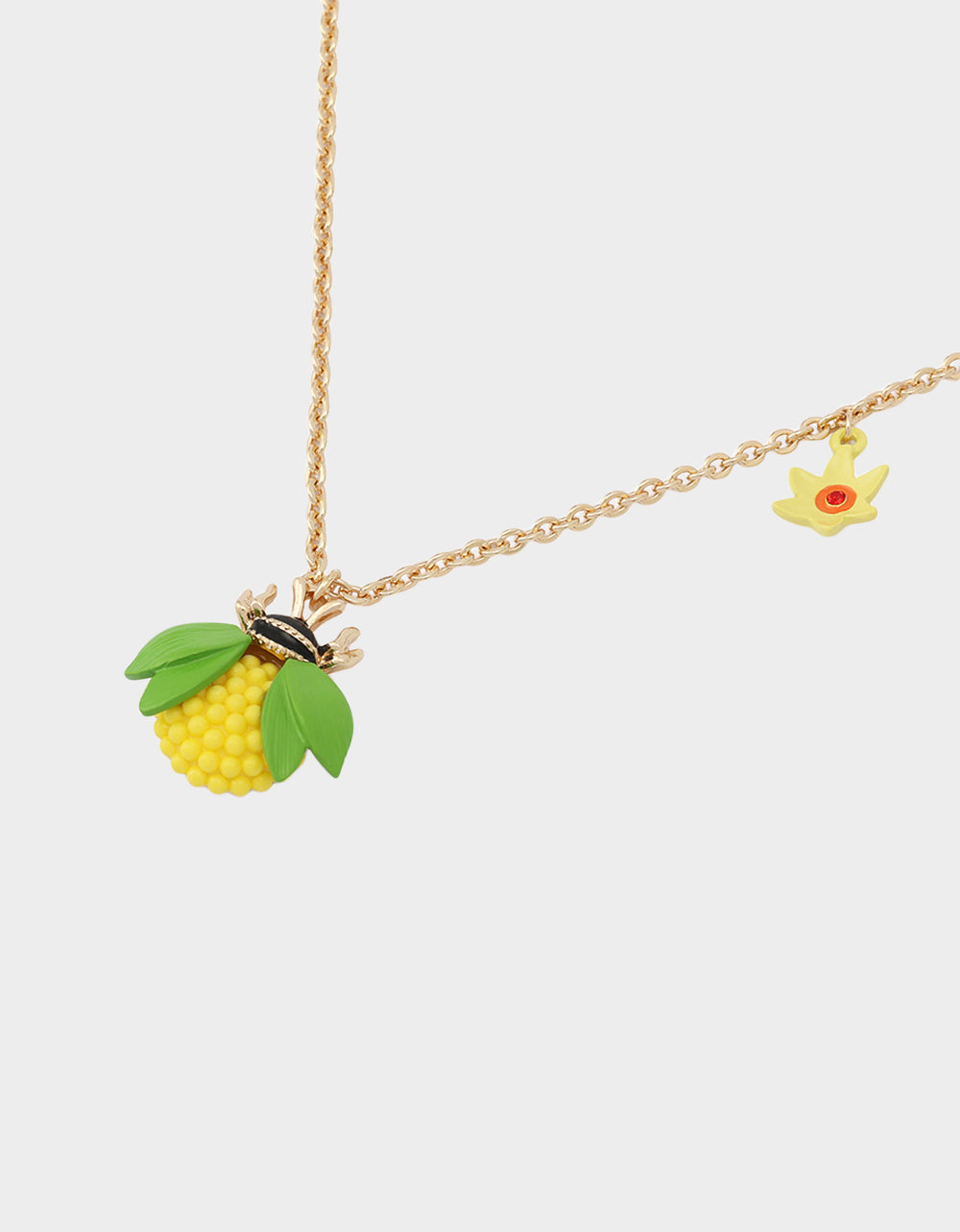 BEE FLOWER SHORT PENDANT NECKLACE YELLOW - JEWELRY - Betsey Johnson - view 3