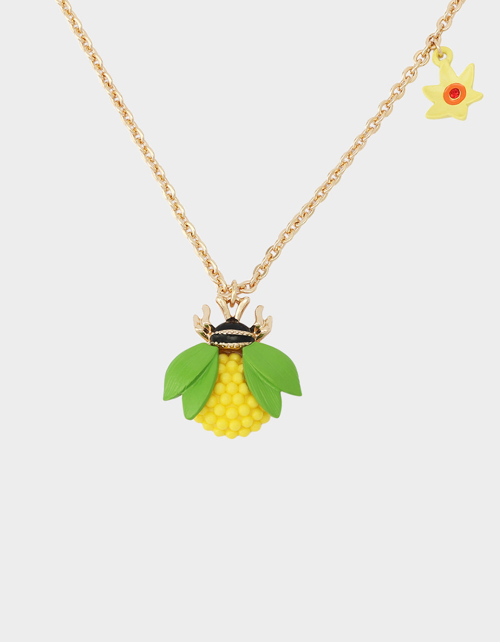 BEE FLOWER SHORT PENDANT NECKLACE YELLOW - JEWELRY - Betsey Johnson - view 4