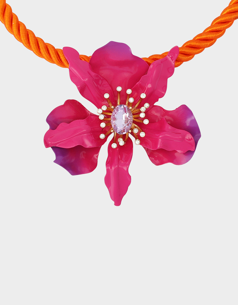 ORCHID SHORT PENDANT NECKLACE PINK - JEWELRY - Betsey Johnson