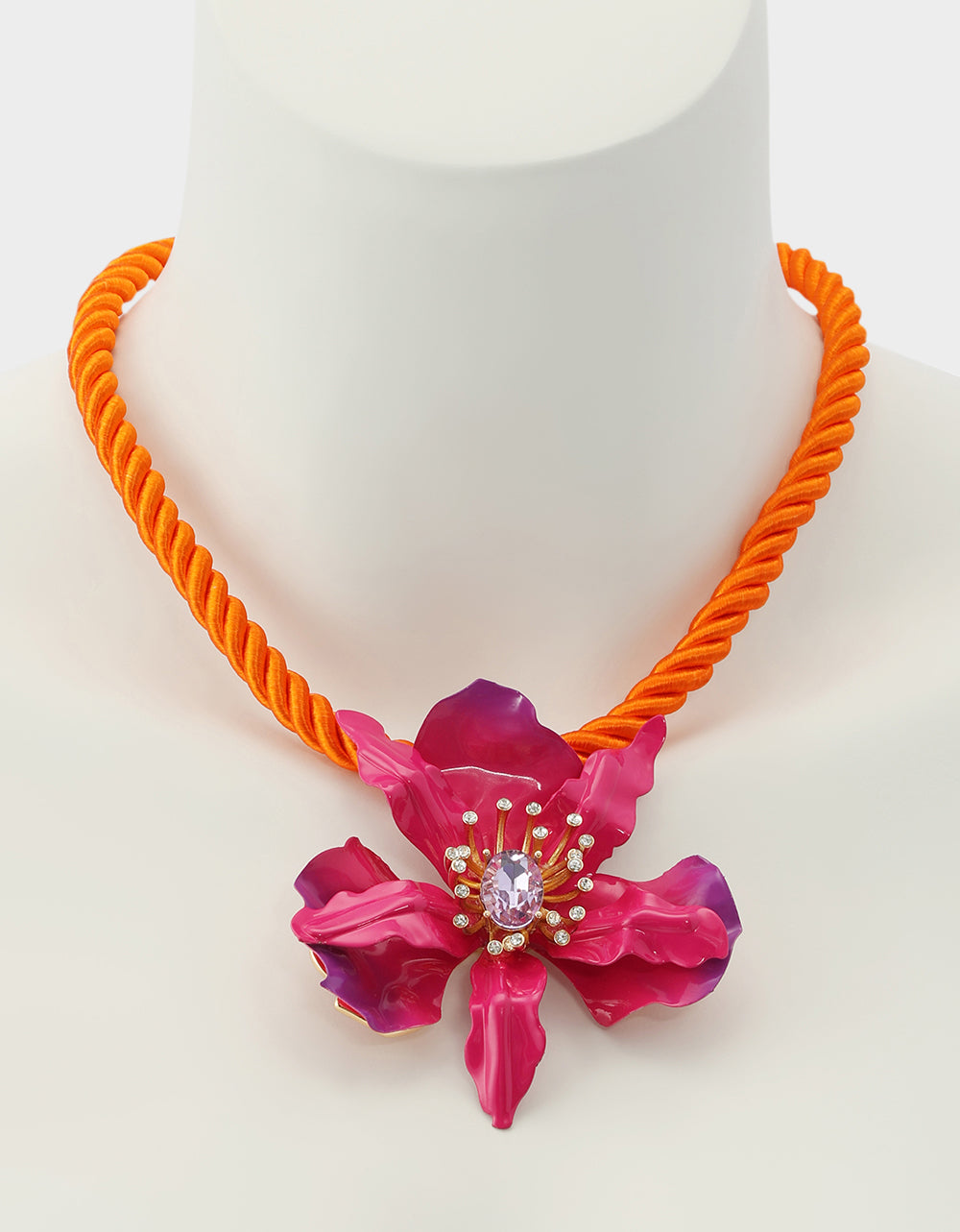 ORCHID SHORT PENDANT NECKLACE PINK - JEWELRY - Betsey Johnson