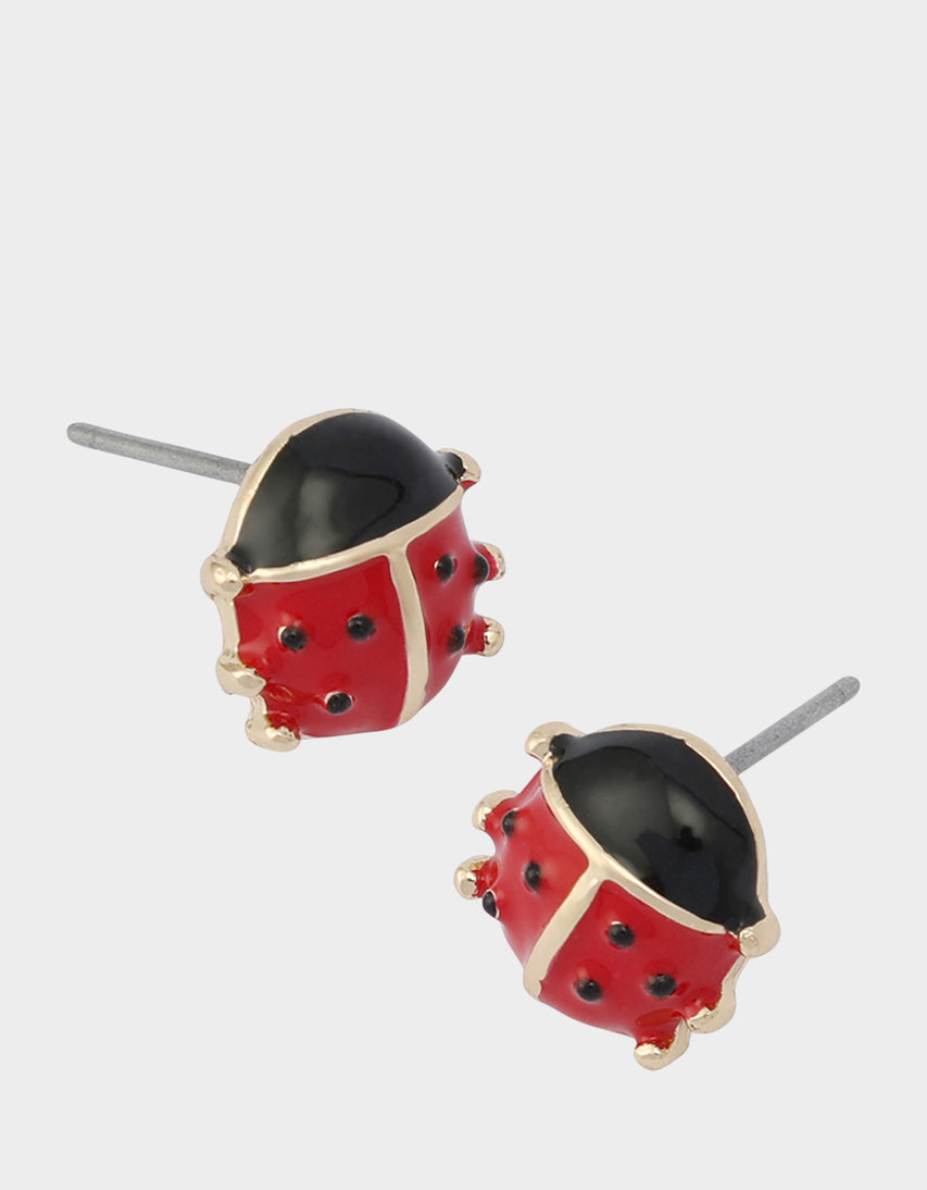 LADYBUG STUD EARRINGS RED - JEWELRY - Betsey Johnson