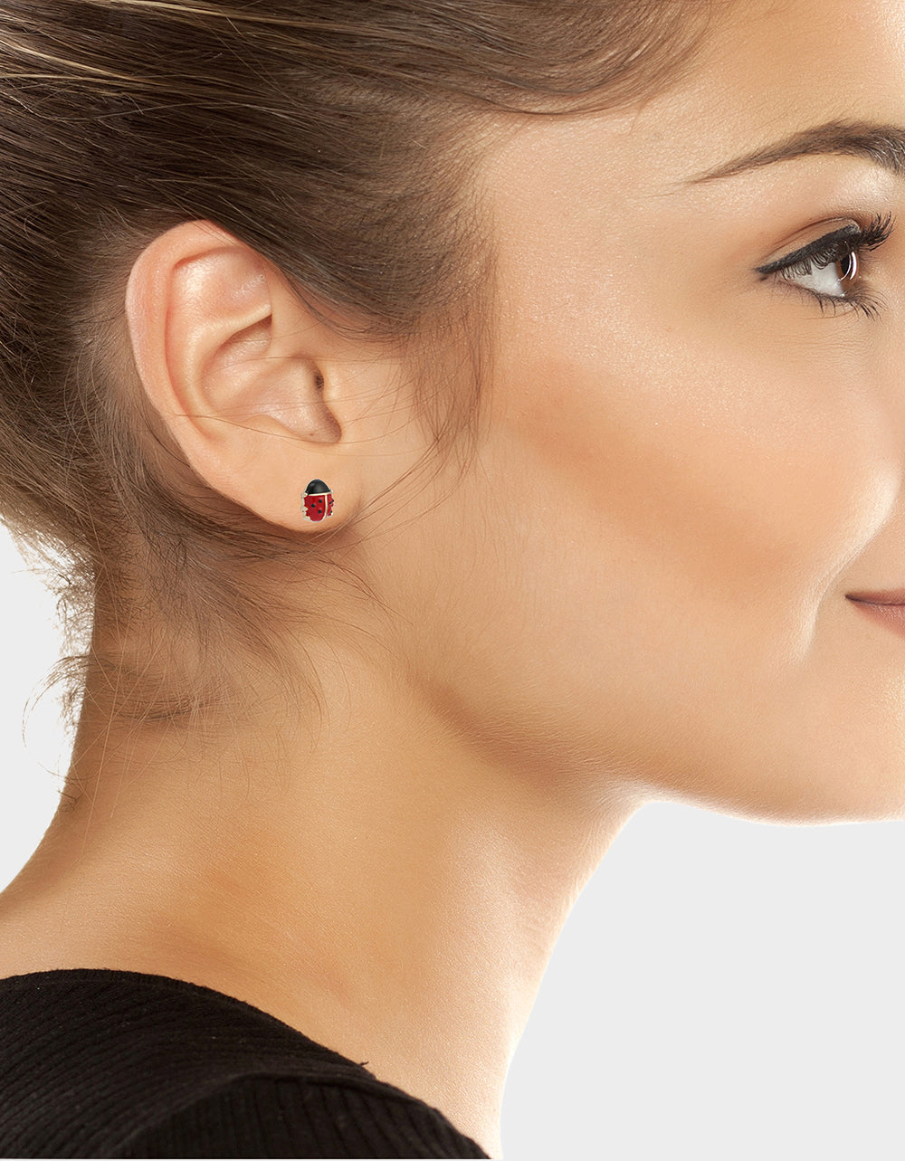 LADYBUG STUD EARRINGS RED - JEWELRY - Betsey Johnson - view 3
