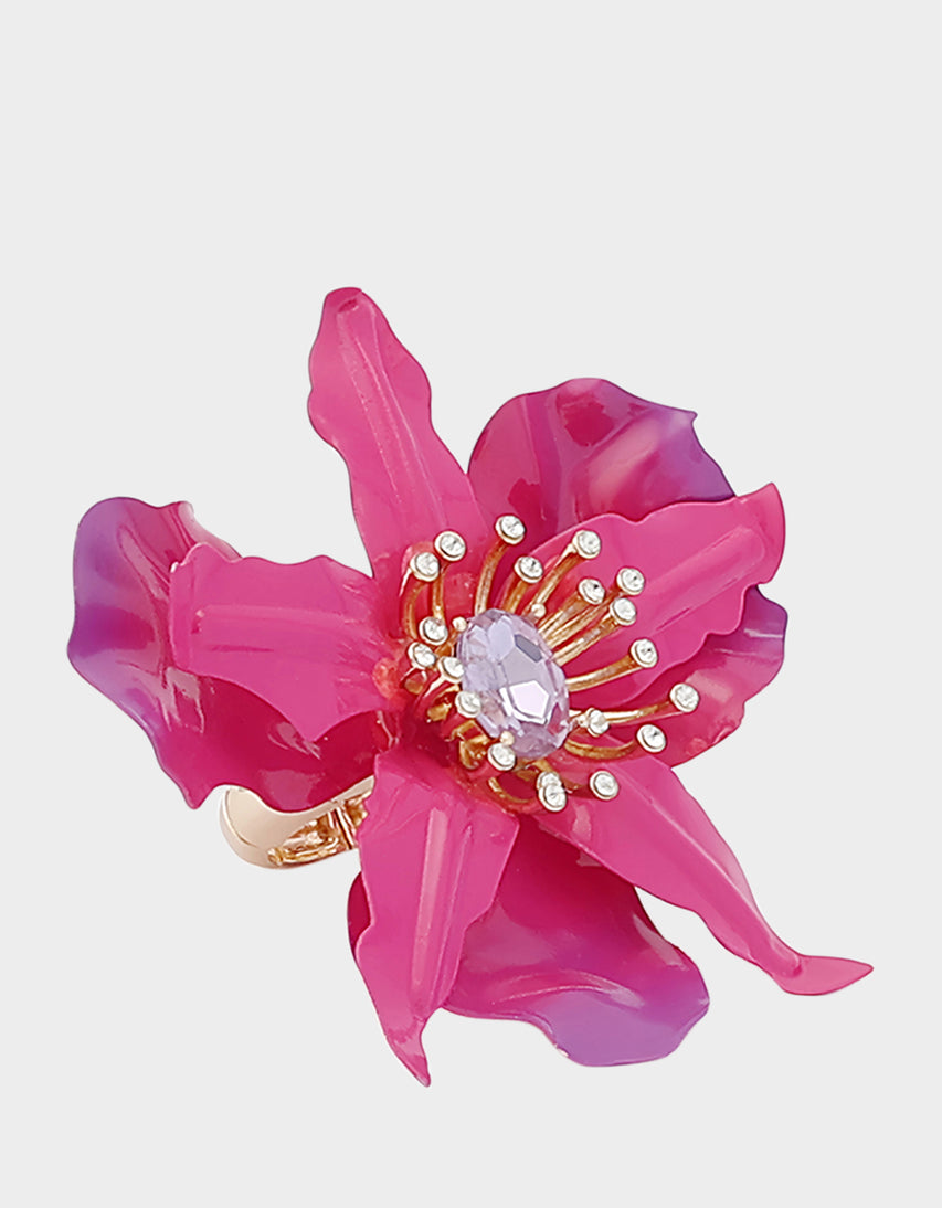 ORCHID COCKTAIL RING PINK - JEWELRY - Betsey Johnson