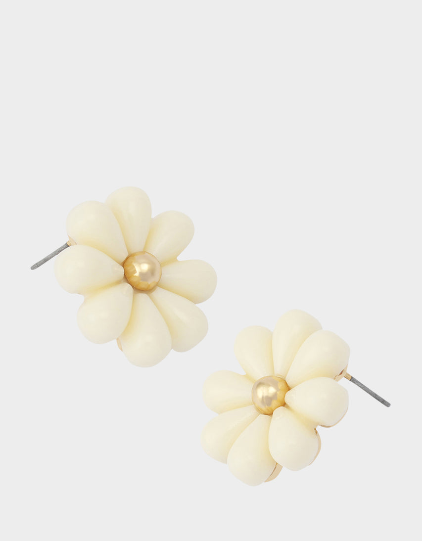 DAISY STUD EARRINGS IVORY - JEWELRY - Betsey Johnson