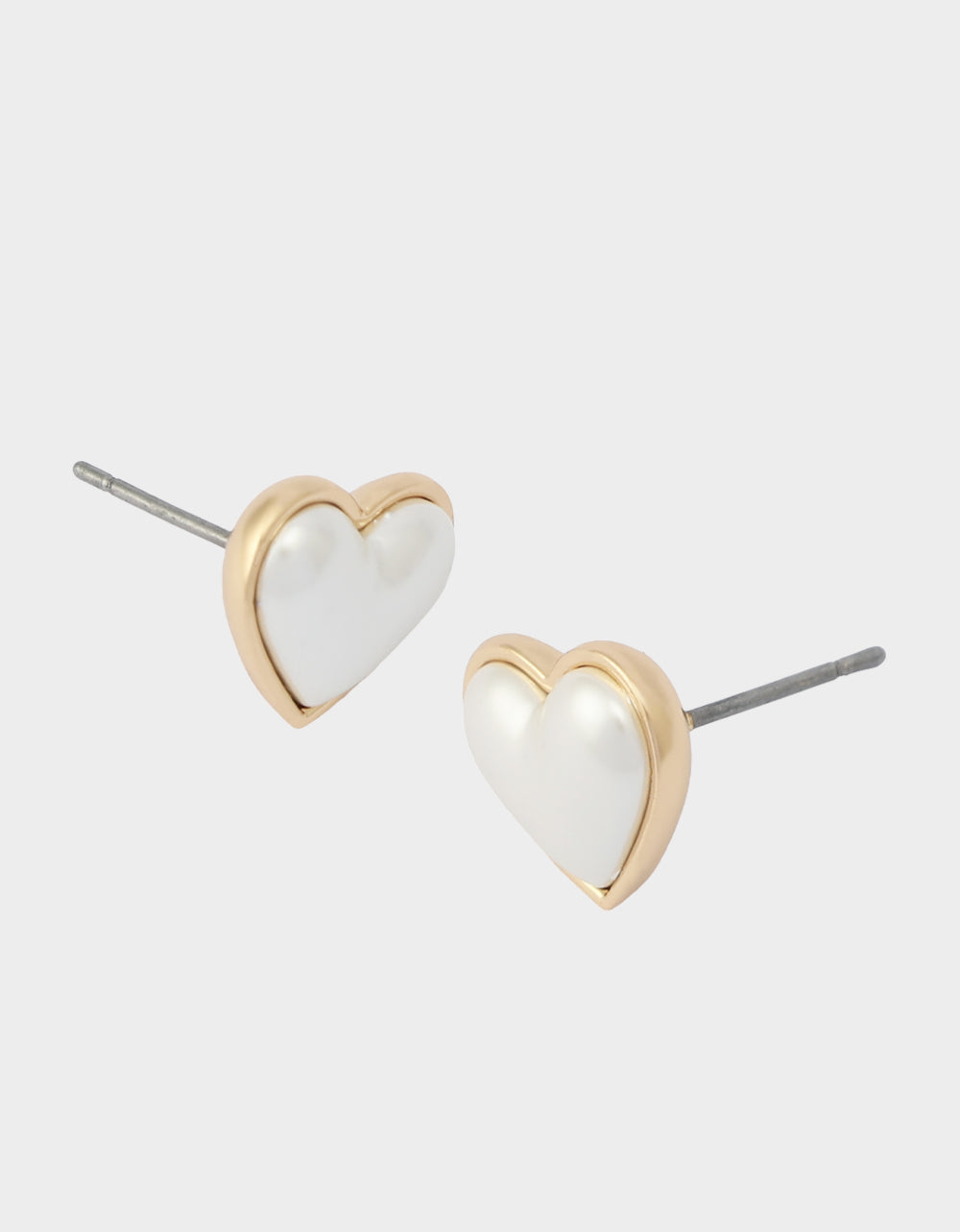 HEART STUD EARRINGS PEARL - JEWELRY - Betsey Johnson - view 2