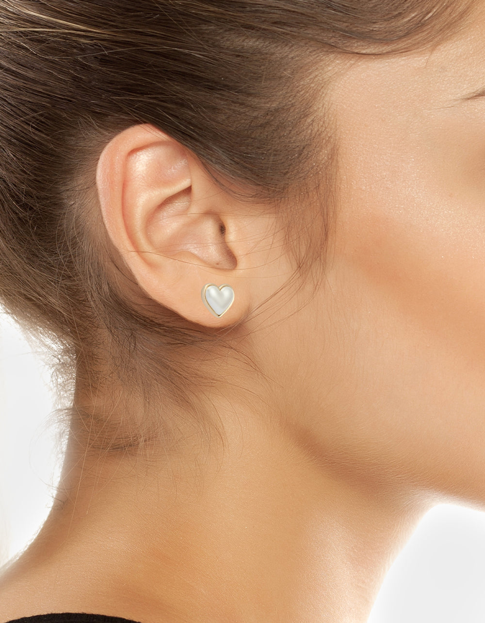 HEART STUD EARRINGS PEARL - JEWELRY - Betsey Johnson - view 3