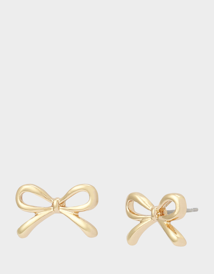 BOW STUD EARRINGS GOLD - JEWELRY - Betsey Johnson