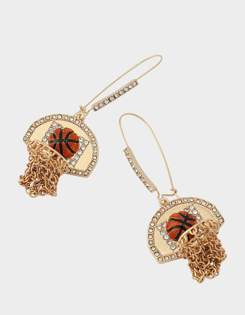 BASKETBALL HOOP SHEPPARD HOOK EARRINGS ORANGE - JEWELRY - Betsey Johnson - view 2