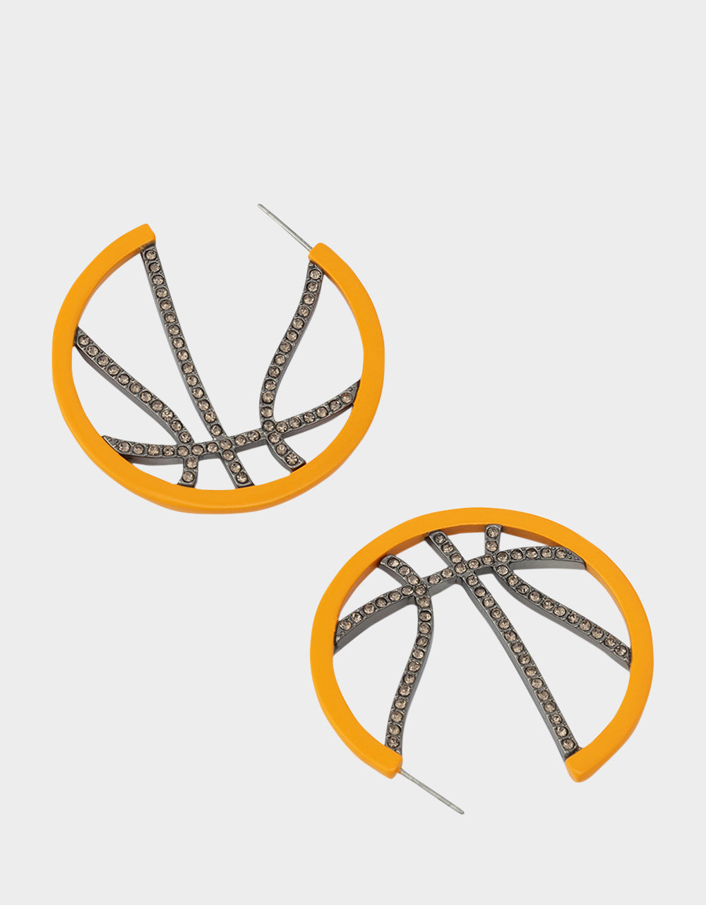 BASKETBALL HOOP EARRINGS ORANGE - JEWELRY - Betsey Johnson