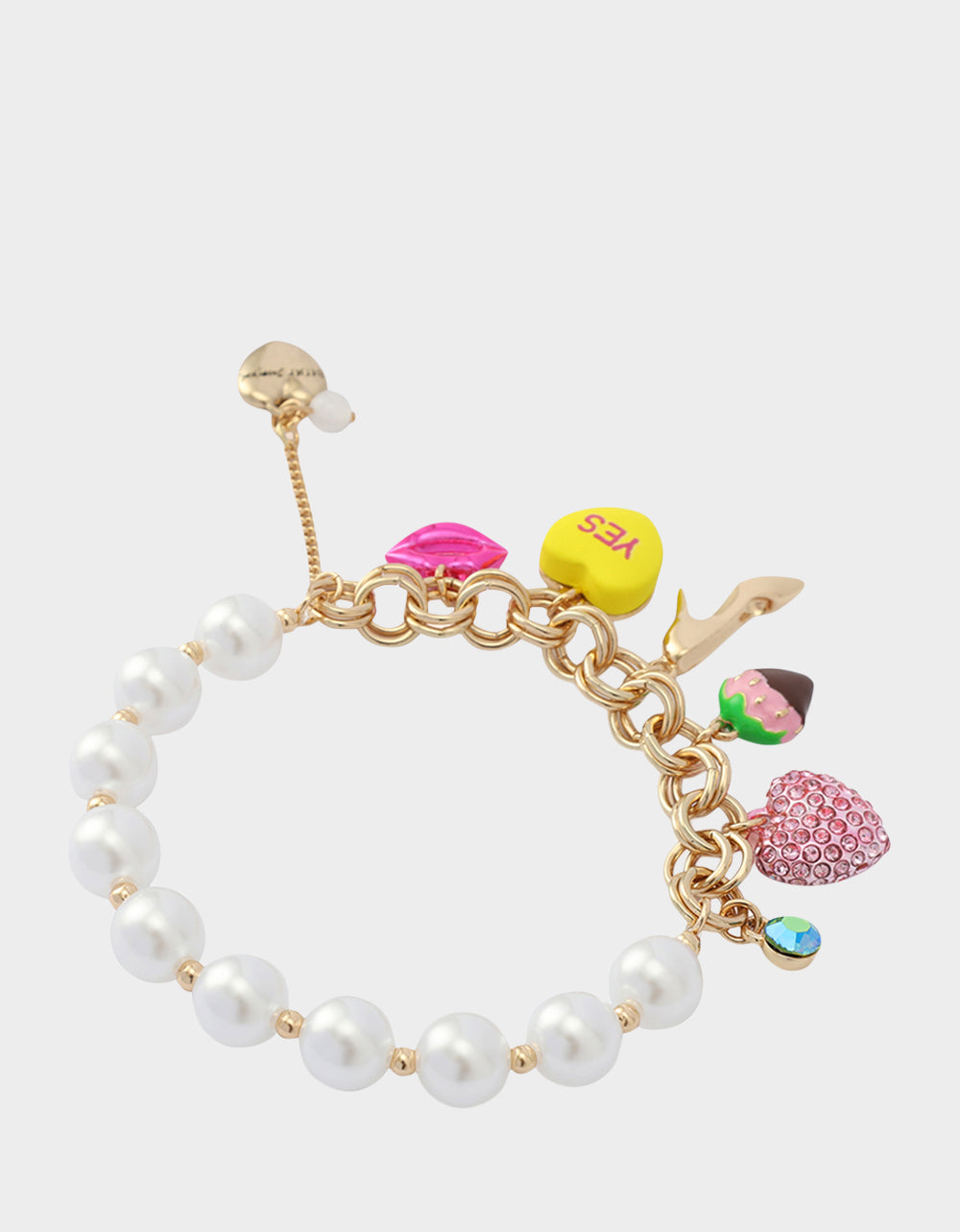 SWEETHEART CHARM STRETCH BRACELET PEARL - JEWELRY - Betsey Johnson