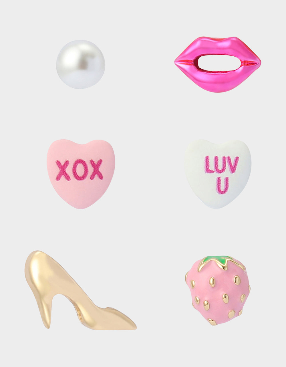 MISMATCH XOXO STUD SET PINK - JEWELRY - Betsey Johnson