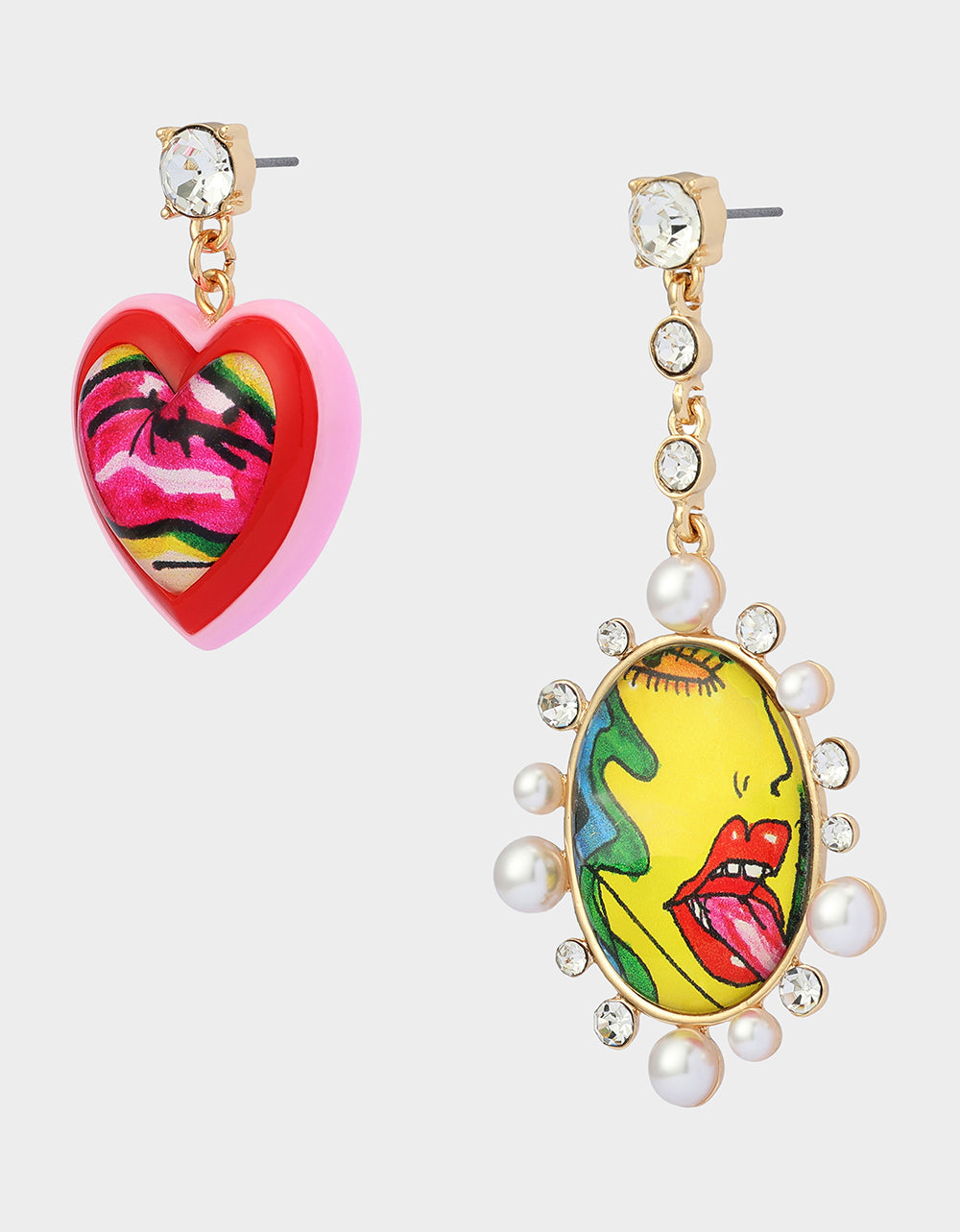 ART CAMPAIGN MISMATCH DROP EARRINGS - JEWELRY - Betsey Johnson