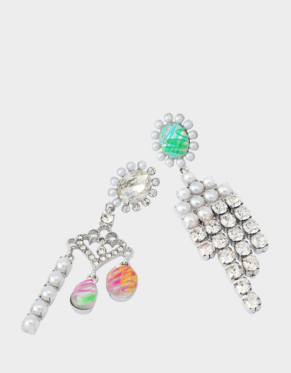 ART CAMPAIGN CHANDELIER MISMATCH EARRINGS - JEWELRY - Betsey Johnson