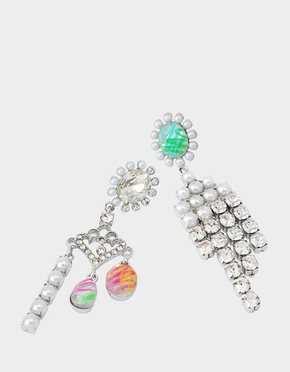 ART CAMPAIGN CHANDELIER MISMATCH EARRINGS - JEWELRY - Betsey Johnson
