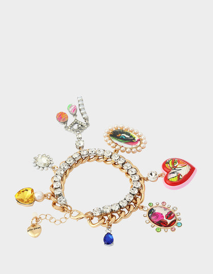 ART CAMPAIGN CHARM BRACELET MULTI - JEWELRY - Betsey Johnson