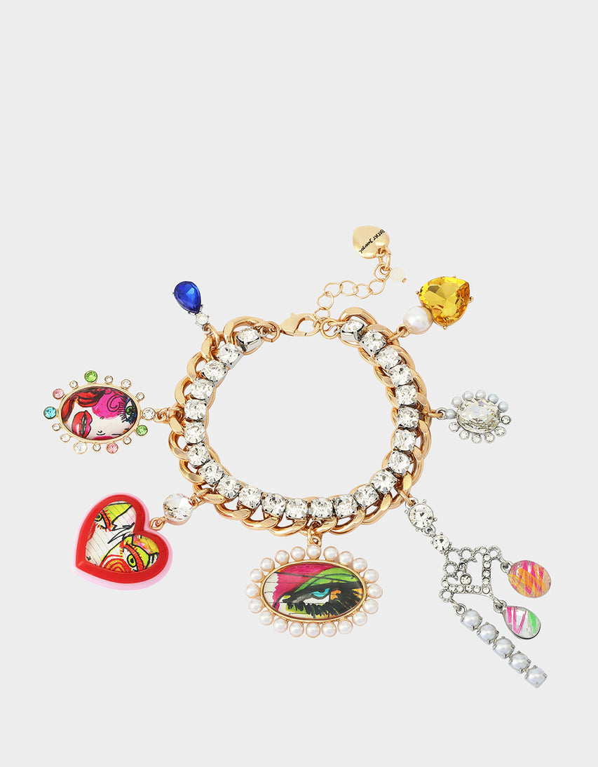 ART CAMPAIGN CHARM BRACELET MULTI - JEWELRY - Betsey Johnson
