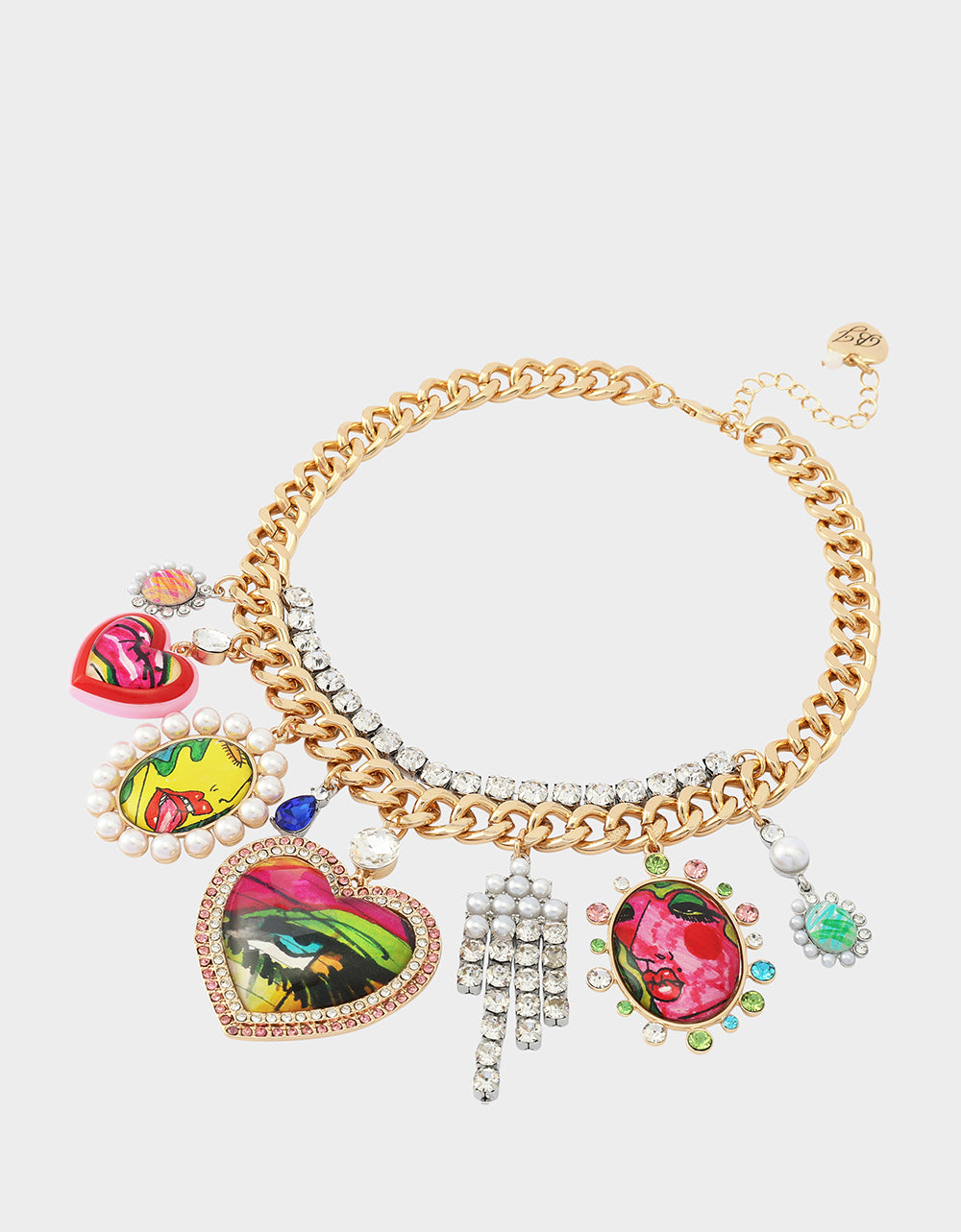 ART CAMPAIGN CHARM NECKLACE MULTI - JEWELRY - Betsey Johnson