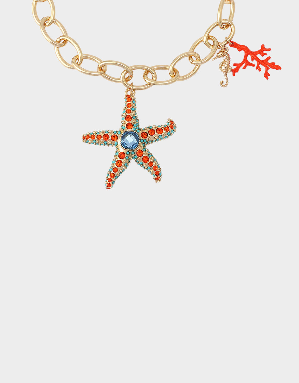 STARFISH SHORT PENDANT NECKLACE ORANGE - JEWELRY - Betsey Johnson