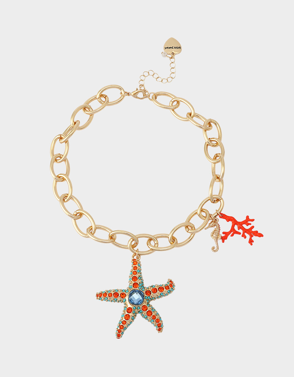 STARFISH SHORT PENDANT NECKLACE ORANGE - JEWELRY - Betsey Johnson