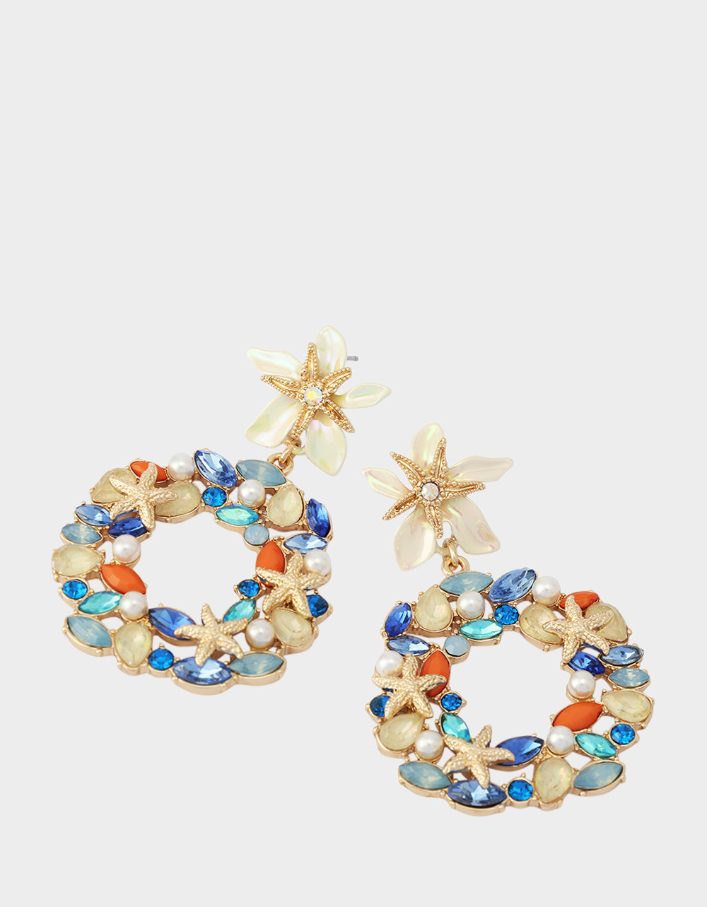 STARFISH DROP KNOCKER EARRINGS BLUE - JEWELRY - Betsey Johnson - view 3