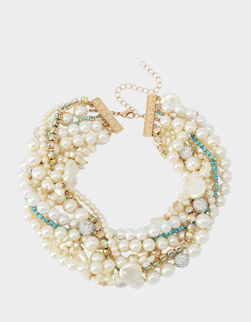 PEARL STRANDS COLLAR NECKLACE PEARL - JEWELRY - Betsey Johnson