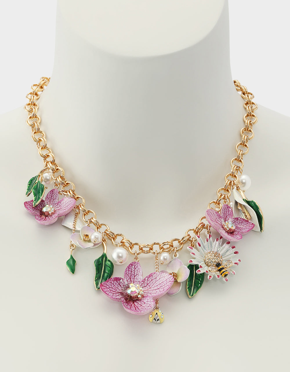 FLOWER BOUQUET FRONTAL NECKLACE PURPLE - JEWELRY - Betsey Johnson - view 5