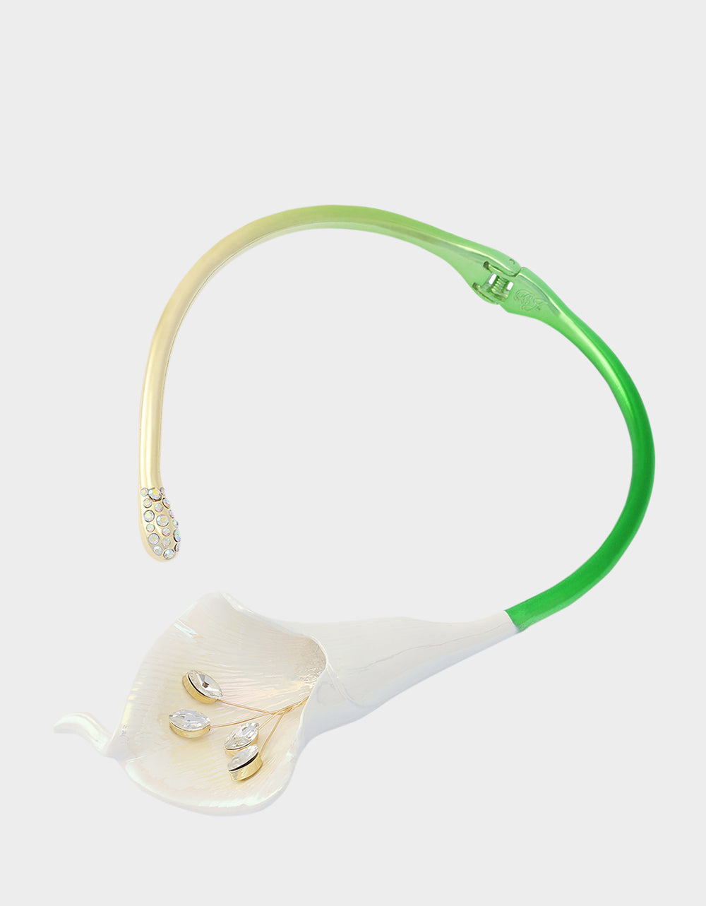 CALLA LILY COLLAR NECKLACE GREEN - JEWELRY - Betsey Johnson - view 3