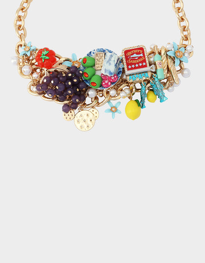 CHARCUTERIE BAUBLE FRONT NECKLACE MULTI - JEWELRY - Betsey Johnson