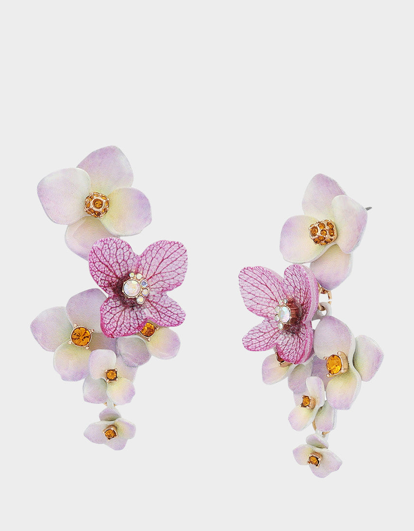 FLOWER BOUQUET EARRINGS PURPLE - JEWELRY - Betsey Johnson