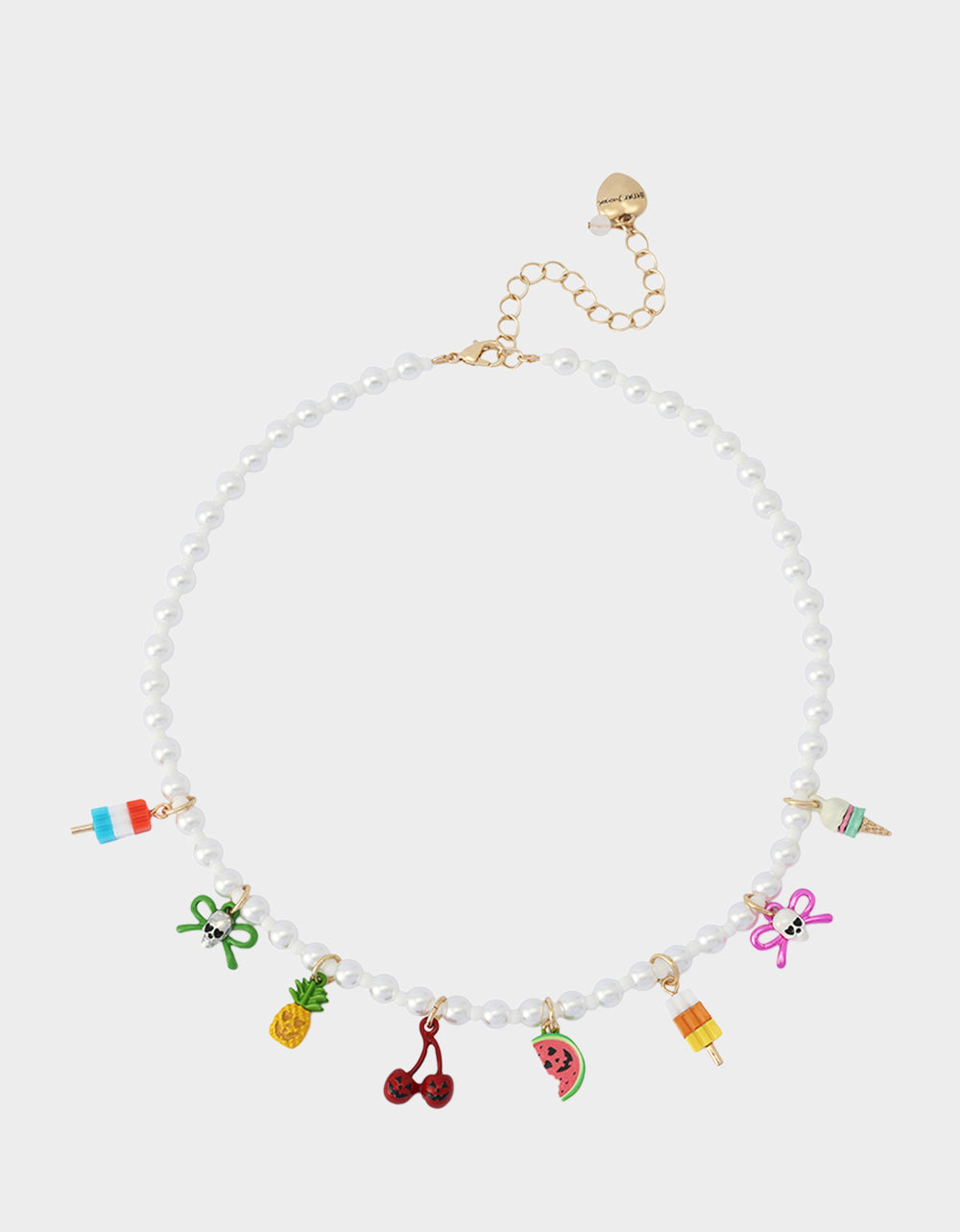 SUMMERWEEN CHARM FRONTAL NECKALCE PEARL - ACCESSORIES - Betsey Johnson