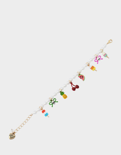 SUMMERWEEN CHARM FLEX BRACELET PEARL - ACCESSORIES - Betsey Johnson