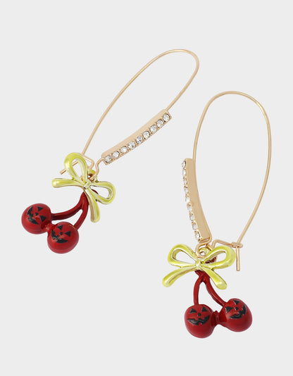 SPOOKY CHERRY SHEPHERD HOOK EARRINGS RED - ACCESSORIES - Betsey Johnson