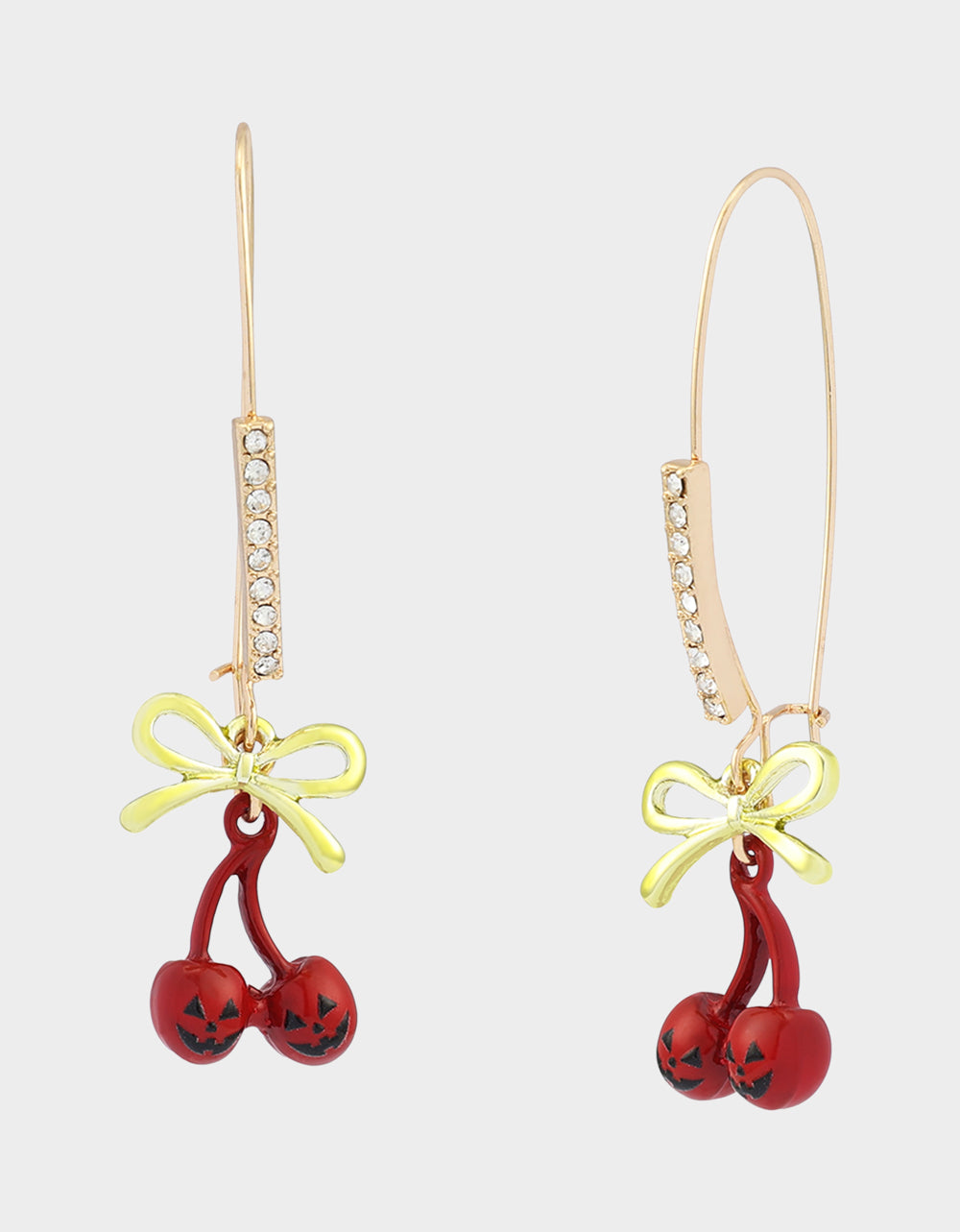 SPOOKY CHERRY SHEPHERD HOOK EARRINGS RED - ACCESSORIES - Betsey Johnson